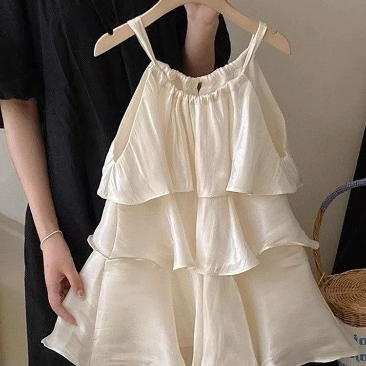 Sweet Little Si Baby Summer New Dress 2026 Girls' Embroidered Tulip Skirt Stylish Baby Girl Vest Dress