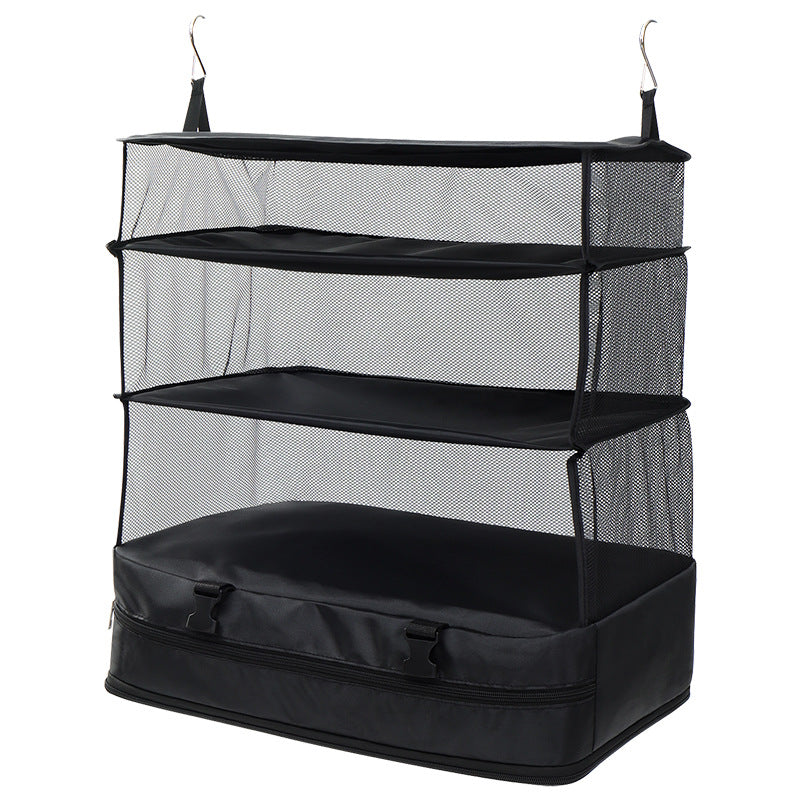Hanging Large-capacity Clothing Storage Bag, Layered and Foldable, Portable Student Bag, Outdoor Travel Bag
