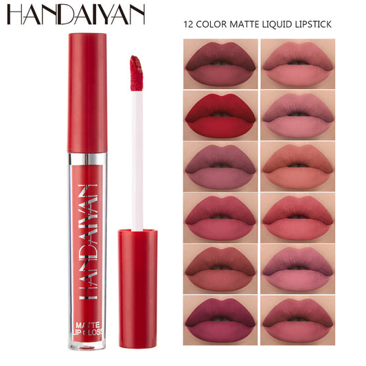 Spot cross-border lip glaze lip gloss lipstick handaiyan single matte small lip gloss long-lasting moisturizing not easy to stain cup