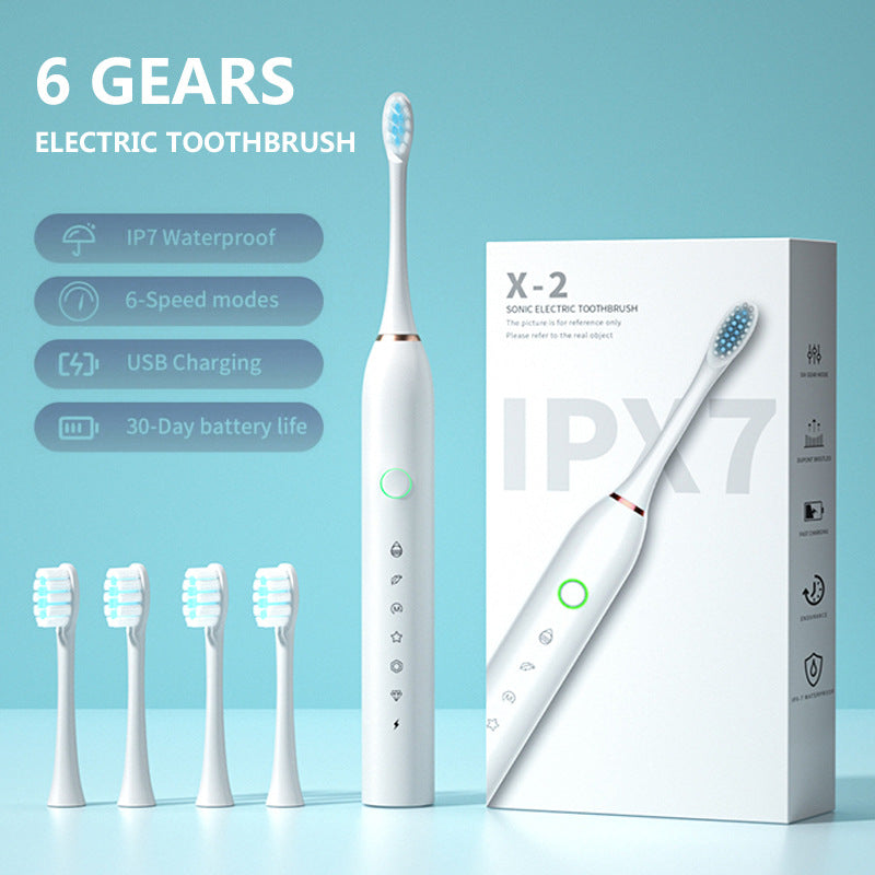 6-Speed 8-Brush Head Sonic Electric Toothbrush Cross-Border Smart Home Waterproof Automatic Toothbrush Set