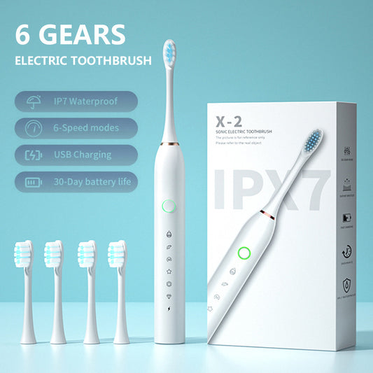 6-Speed 8-Brush Head Sonic Electric Toothbrush Cross-Border Smart Home Waterproof Automatic Toothbrush Set