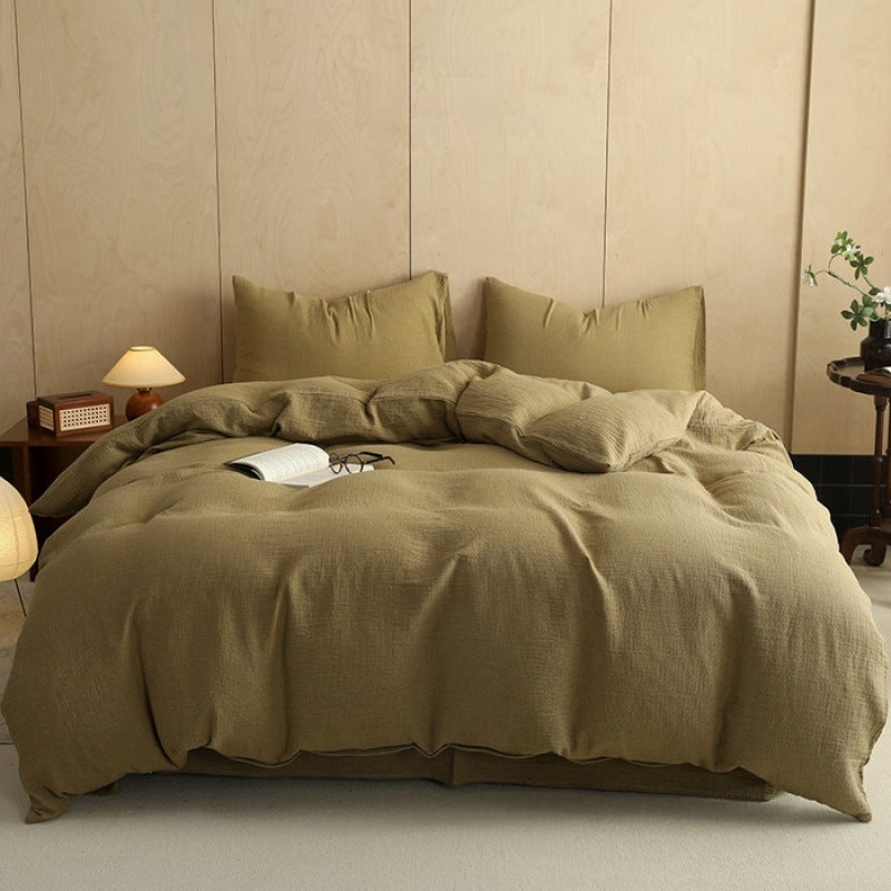 New Style Double Layer Cotton Bedding Set For Master Bedroom (4 Pieces)