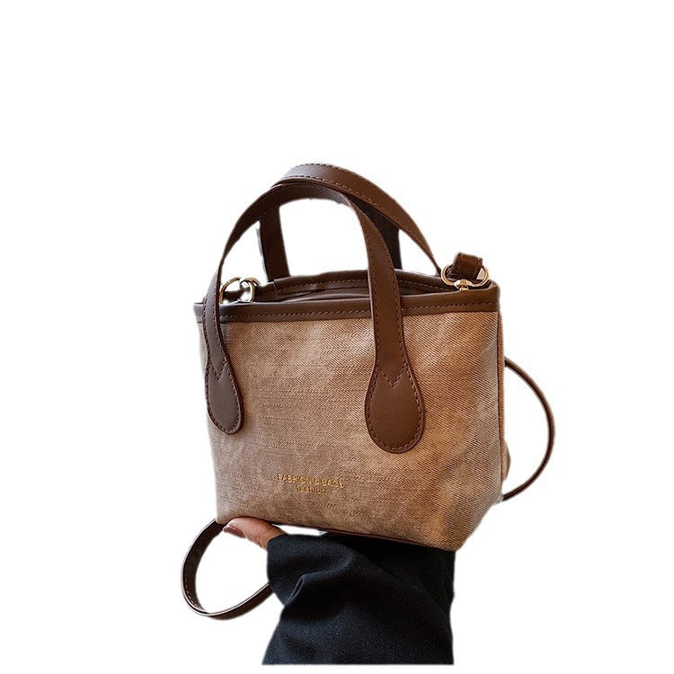 Retro Simple Shoulder Bag 2025 Spring and Summer New Large Capacity Portable Bucket Bag, Versatile Casual Crossbody Bag Hot Sale