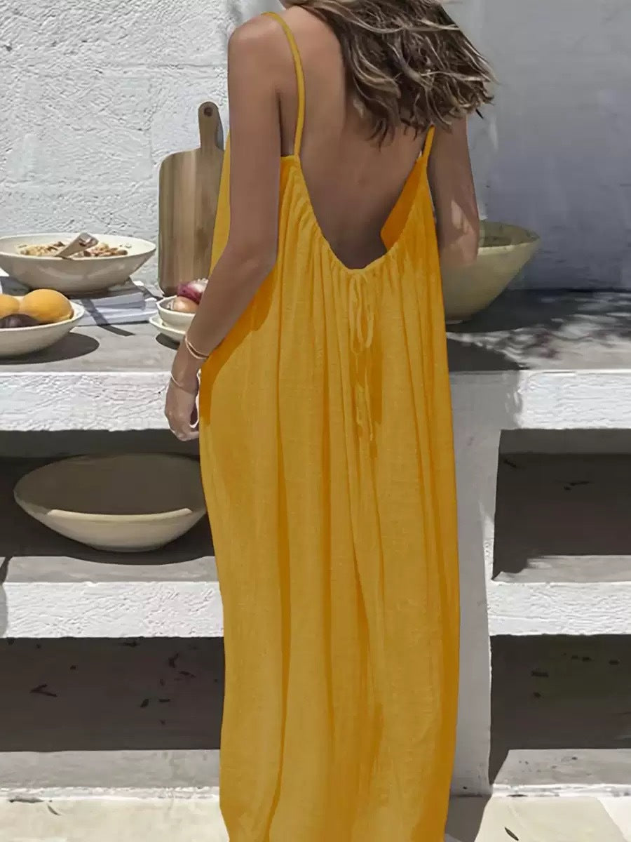 2026 New Women's Strappy Backless Loose-fitting Home Wear Dress