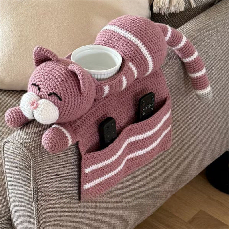New cross-border handmade cute animal remote control storage, living room sofa storage ornament