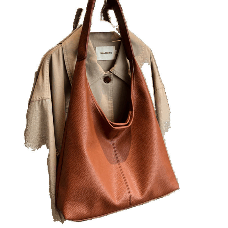 Large Capacity Women's Bag, 2026 New Style, Fashionable and Casual, Soft Leather, Underarm and Shoulder Strap, Mother-and-Daughter Tote Bag for Work and Commuting