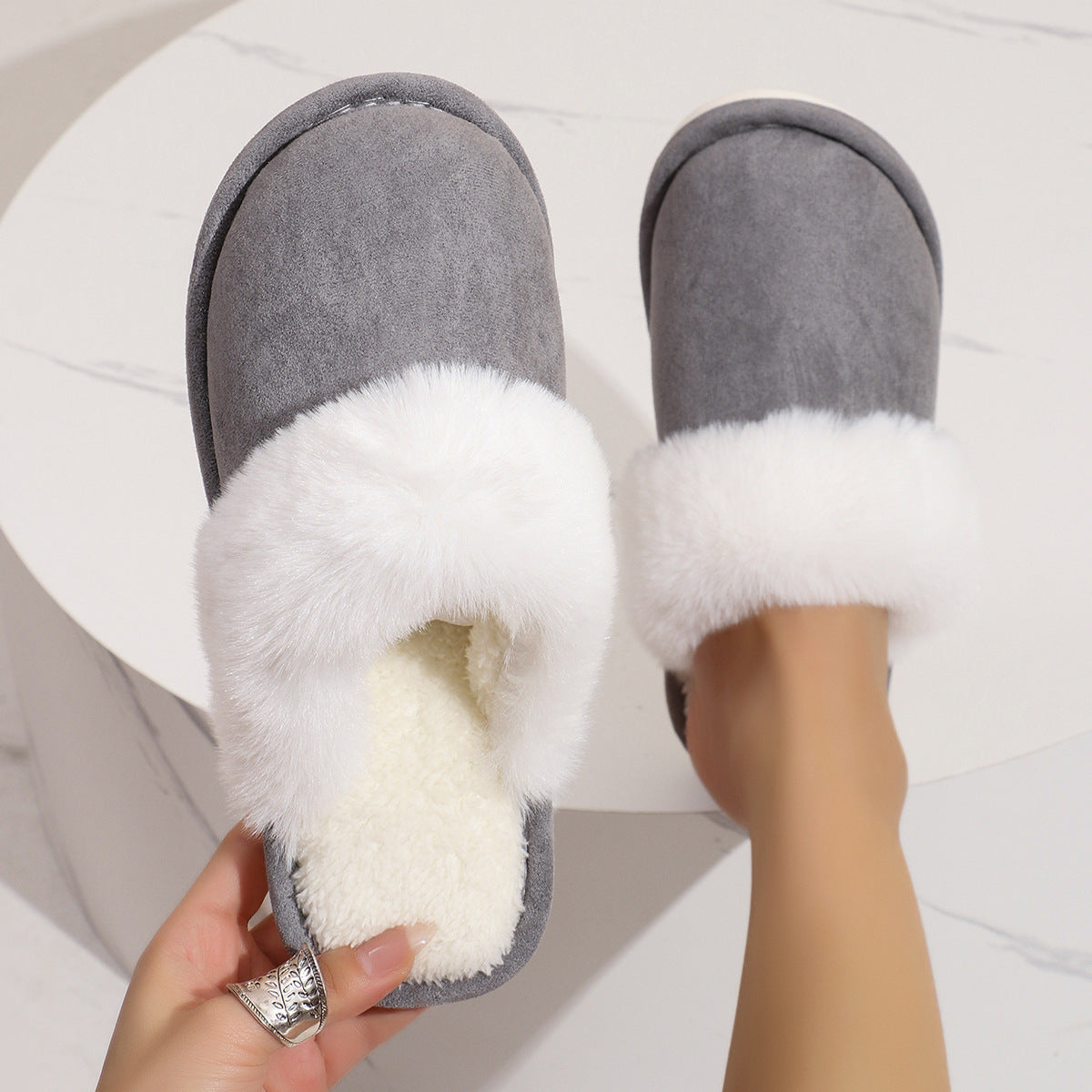 Winter Warm Thick Bottom Home Thickened Plush Slippers