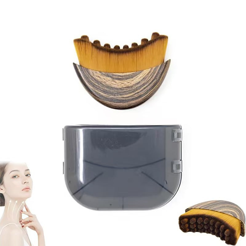 2026 New Red Peach Wood Lymphatic Contour Face Brush