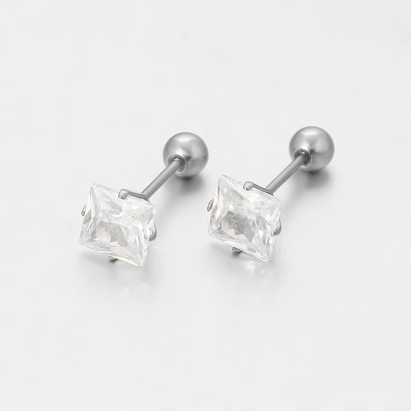 Xuping Stainless Steel Geometric Square Stud Earrings, Simple European and American Style, Cross-border Easily Matched, Factory Direct Wholesale Women's Earrings