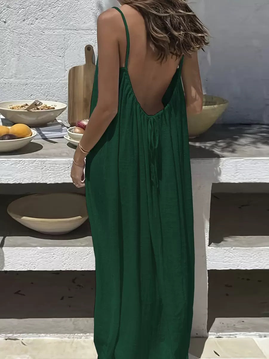 2026 New Women's Strappy Backless Loose-fitting Home Wear Dress