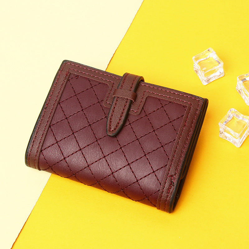 Cross-border Hot Sale 2025 New Short Women's Wallet, European and American Retro High-end Niche Card Holder 30% Fold Coin Purse