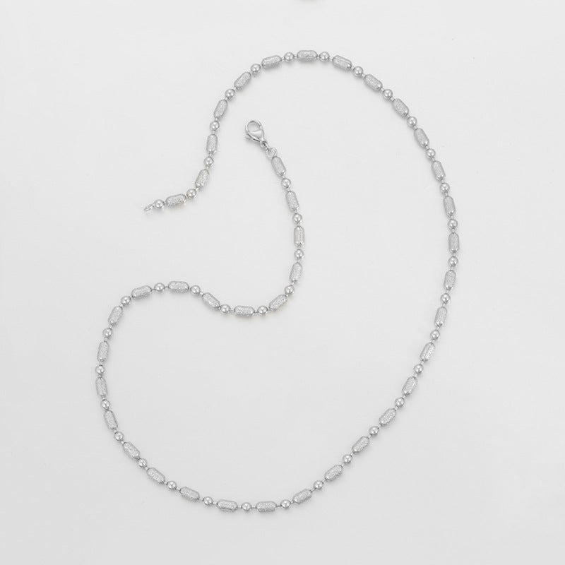 Xuping Jewelry Fashionable and Simple Round Bead Chain, Copper Alloy Plated White, Unisex, European and American Cross-border Plain Chain, Wholesale
