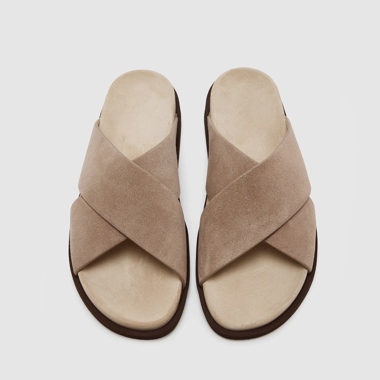 Genuine Leather Slippers for Men, 2026 Summer, Casual Cross-Style Sandals, Stylish, Breathable, Thick-Soled, Beach Slippers