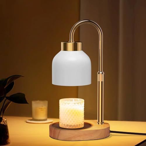 New Amazon Flameless Adjustable Aromatherapy Candle Lamp, Solid Wood Aromatherapy Essential Oil Candle Lamp, Bedroom Atmosphere Table Lamp