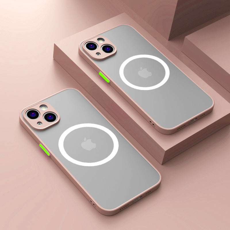 Suitable For Apple 15 Mobile Phone Case Magnetically Attracted To iPhone 14/13/12/11 Pro Magnetic Anti-Fall Matte Protective Cover