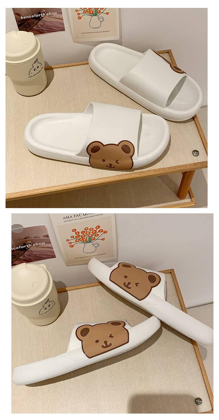 Stepping On Feces Feeling Slippers Female Summer Home Cute Home Couple Shoes Outside Wear Bathroom Home Cool Thick Bottom Slippers Female