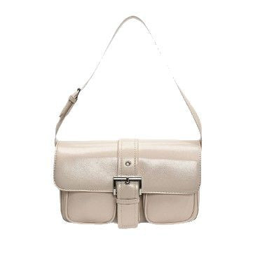 High-grade retro small bag for women 2025 new spring new single-shoulder underarm small square bag double pocket flap bag