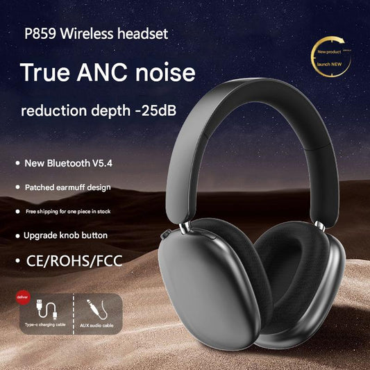 2026 New Patch Knob True Noise Cancelling Over-Ear Headphones, Bluetooth Wireless, Long Battery Life, Low Latency, Compatible with Mobile Phones