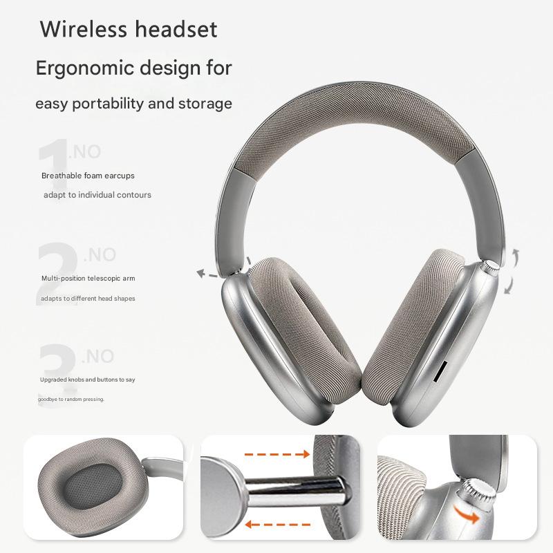 2026 New Patch Knob True Noise Cancelling Over-Ear Headphones, Bluetooth Wireless, Long Battery Life, Low Latency, Compatible with Mobile Phones