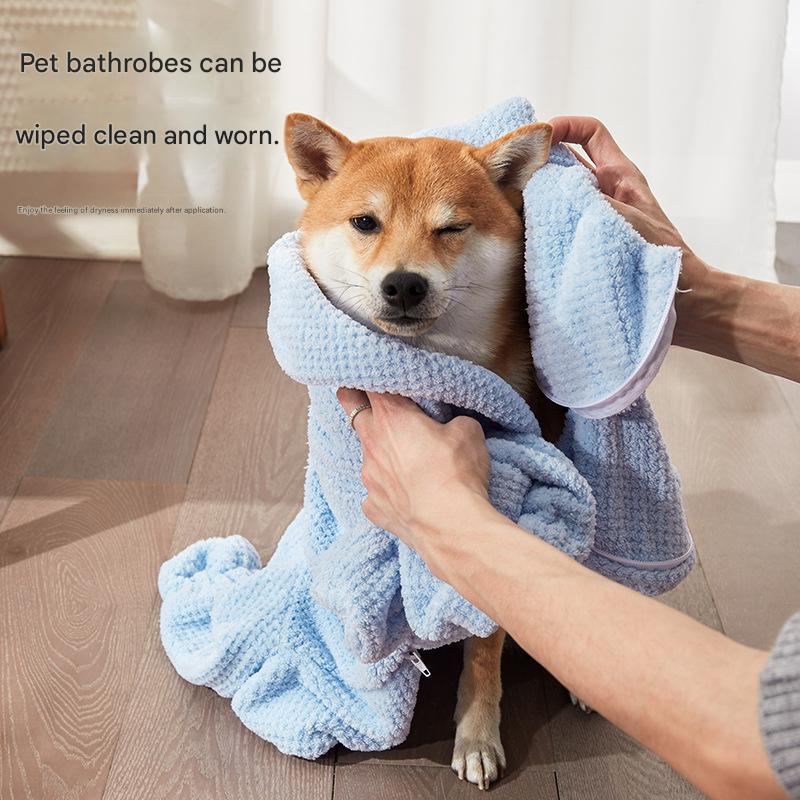 Pet absorbent towel thick quick-drying Teddy Bichon dog bath towel cat bath towel bath towel bath robe