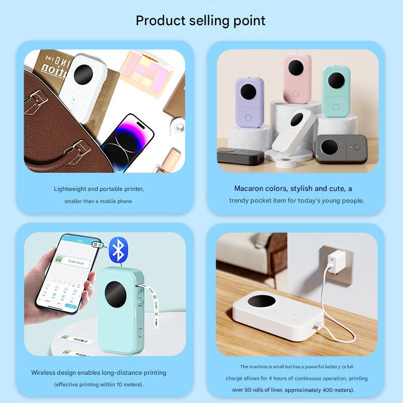PhomemoD30 Thermal Label Printer, Handheld Portable Home Wireless Bluetooth Mini Sticker Printer