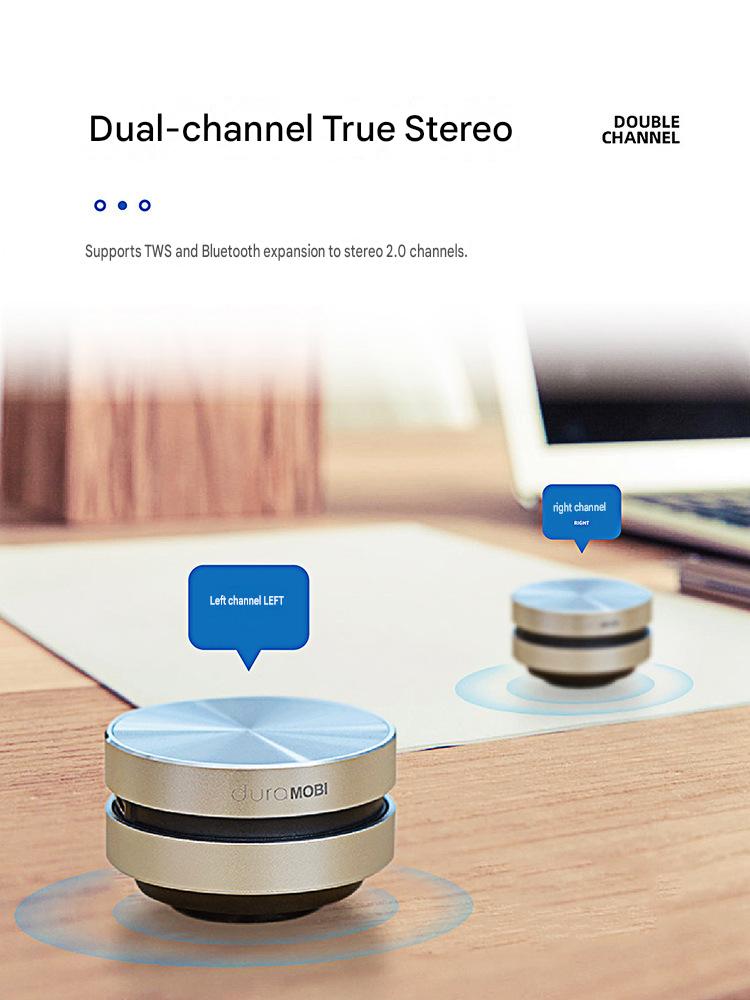 Round Portable Stereo Speaker, Wireless Bluetooth Long-lasting Standby Lightweight Mini High-sensitivity