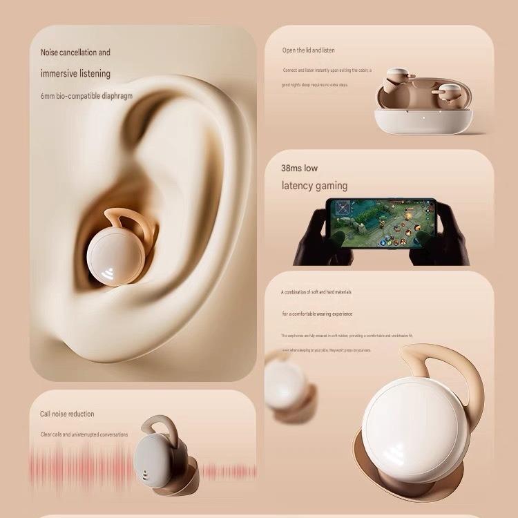 2025 Sleep Bluetooth Wireless Headphones, Private Model Noise Cancelling Bluetooth Headphones, In-Ear Long-lasting No Pain-free New Model