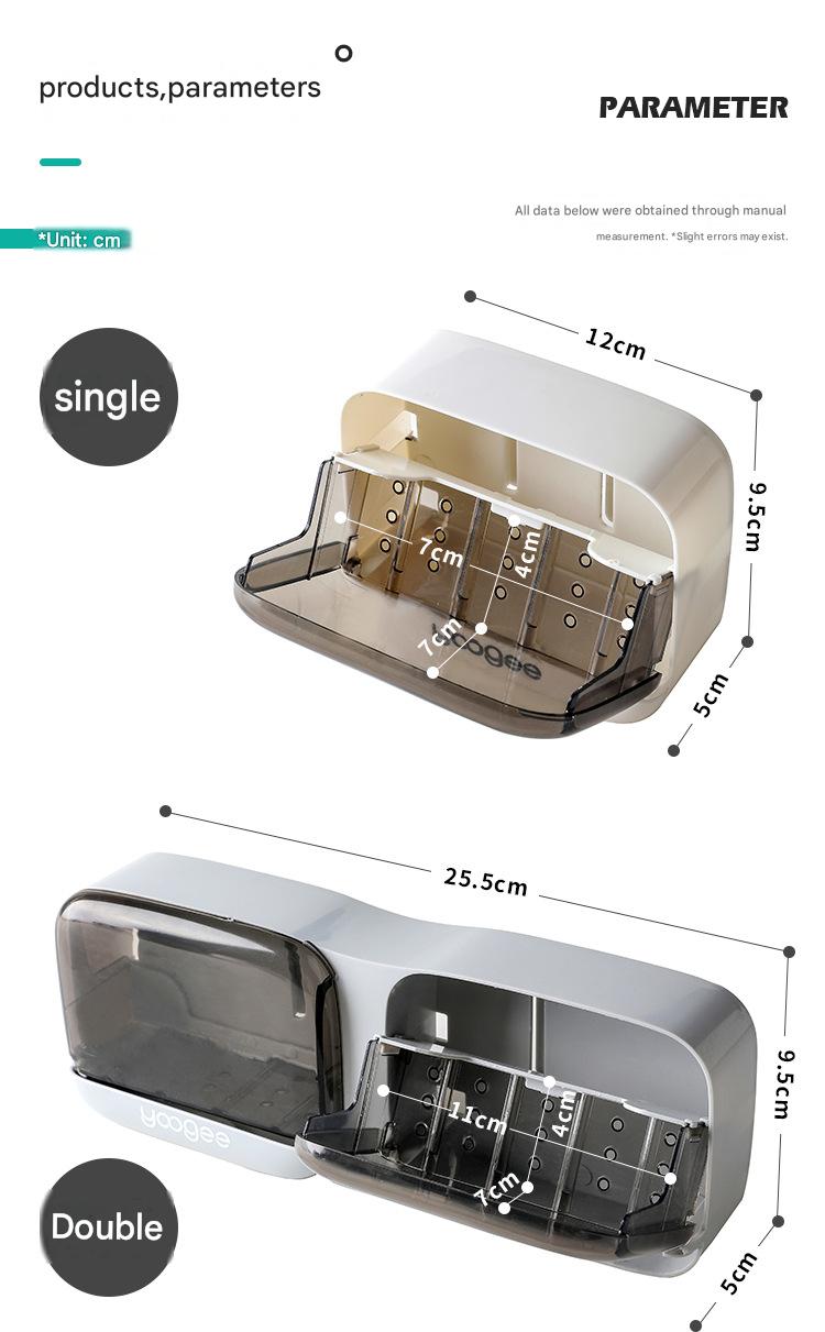 Soap Box Drain Toilet No Punching Shelf Wall-mounted Soap Box with Cover Dustproof Creative Flip Soap Box