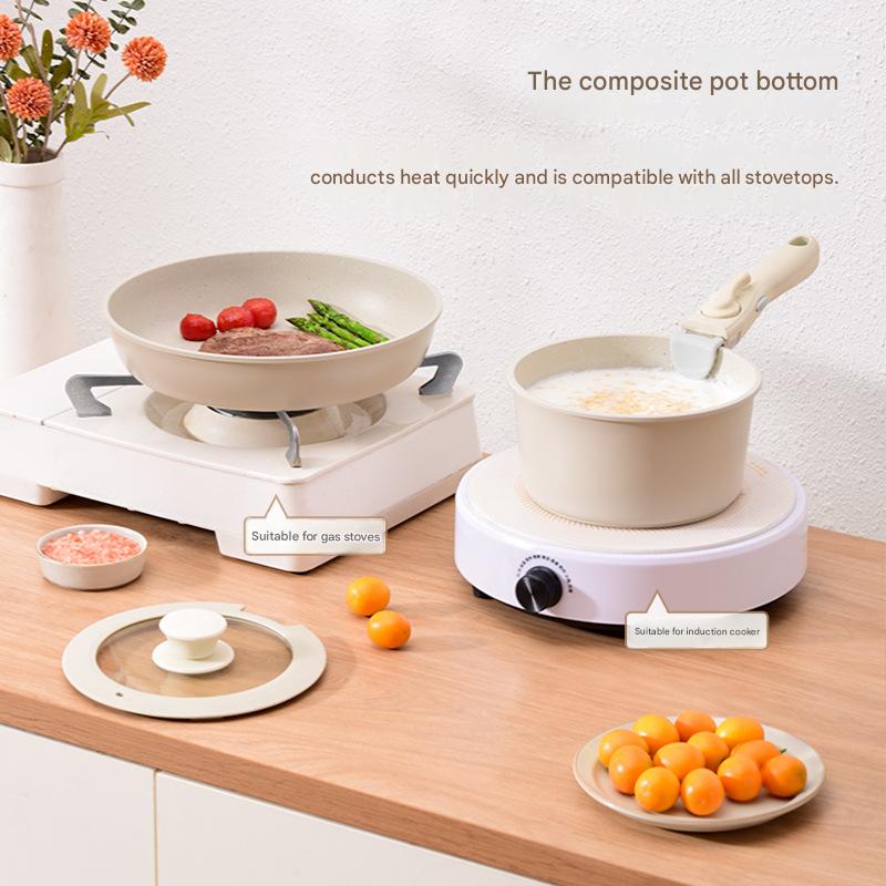 High-Value Detachable Handle Pot Medical Stone Pan Outdoor Set, Pot Portable Pot Camping Cooker Frying Pan