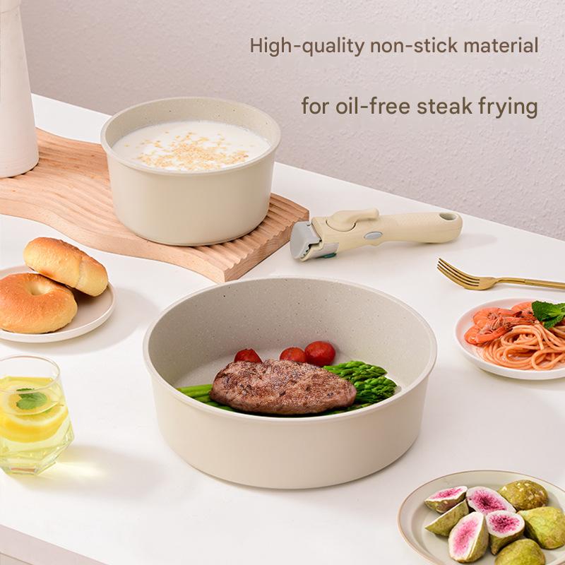 High-Value Detachable Handle Pot Medical Stone Pan Outdoor Set, Pot Portable Pot Camping Cooker Frying Pan