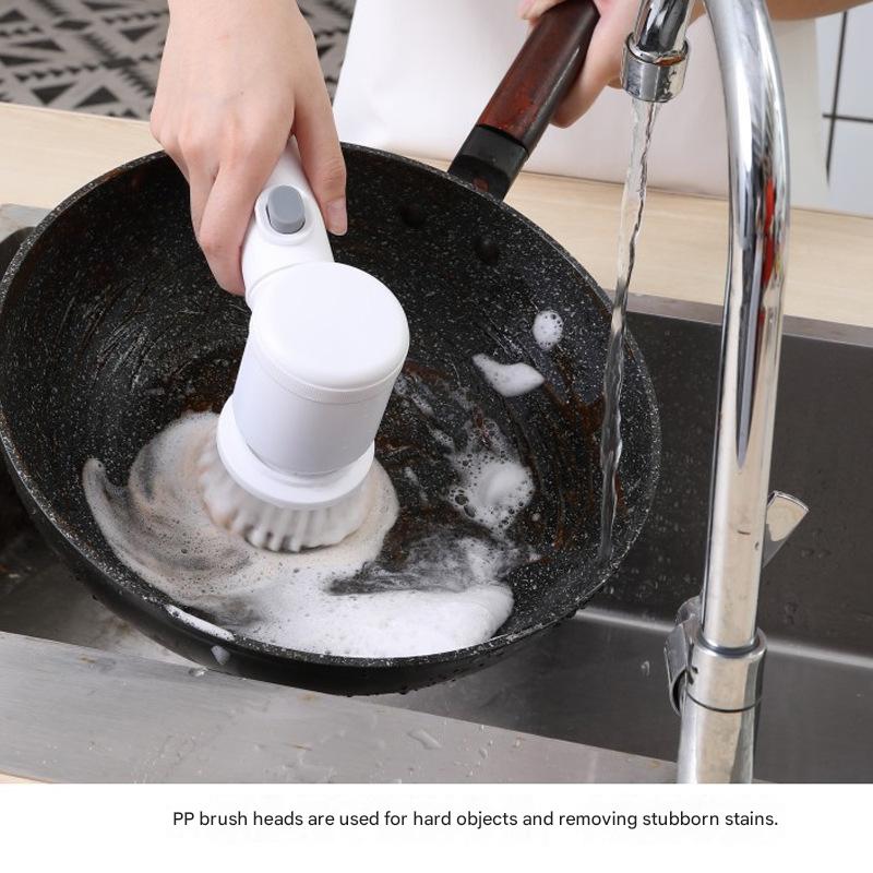 Multifunctional Brush Electric Cleaning Brush, Magic Brush, Kitchen Household Hand-held Dishwashing Brush, Pot Groove