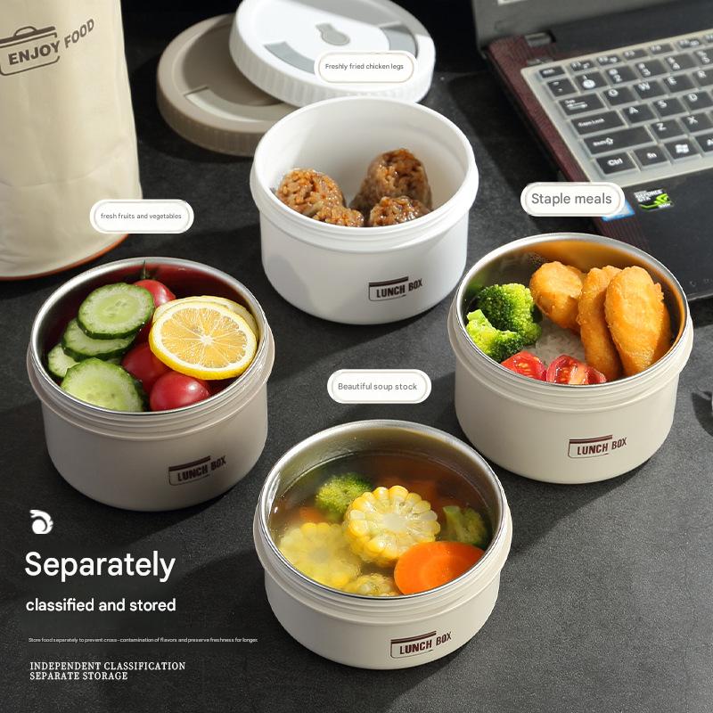 Stainless Steel Insulated Lunch Box For Office Workers, Microwaveable Large-capacity Heating Special Lunch Box, Multi-layer Lunch Box