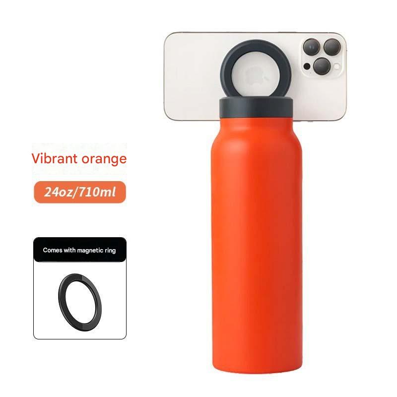 New 304 Stainless Steel Thermos Cup, Magnetic Bracket Large Capacity Water Cup, Portable Sports Cold Water Bottle