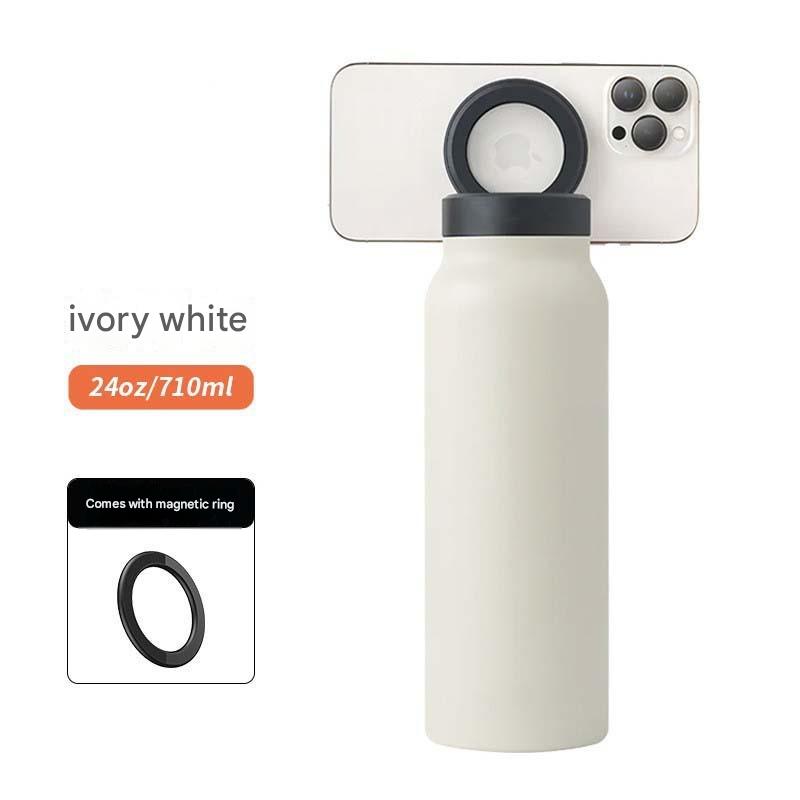New 304 Stainless Steel Thermos Cup, Magnetic Bracket Large Capacity Water Cup, Portable Sports Cold Water Bottle