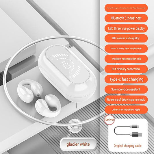 s03 Clip-on-ear Noise-cancelling Wireless Bluetooth Headset with Super Long Battery Life, Not In The Ear, Not Painful for a Long Time