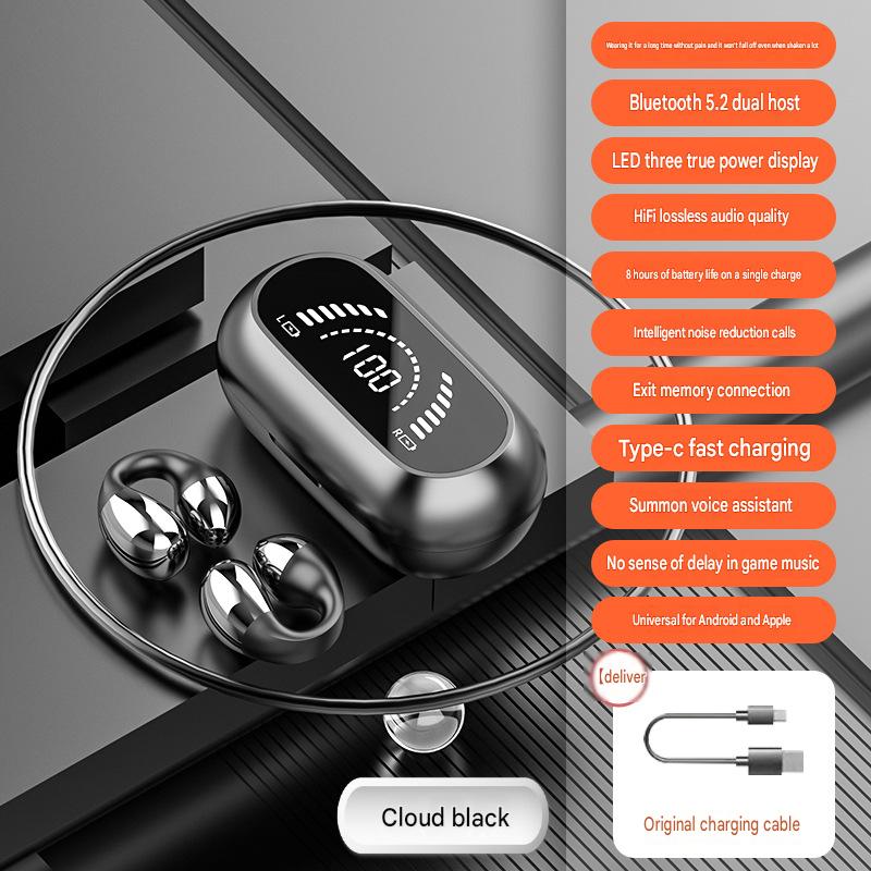 s03 Clip-on-ear Noise-cancelling Wireless Bluetooth Headset with Super Long Battery Life, Not In The Ear, Not Painful for a Long Time